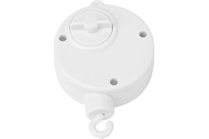 ZERODIS Boîte à Musique à Ressort Wind-up pour Mobile de Lit Bébé, Boîte à Musique Automatique, Plastique, Blanc, Melody Jouets accrochants Nouveau-nés de mélodie pour Rail de Poussette lit de Berceau Cadea