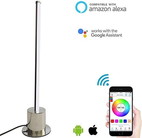 New Smart LED Wi-Fi Linear Table Lamp, Stepless Dimmable Desk Lamps,Smartphone Controlled Bedside Light for Bedroom,Works with Alexa and Google Assistant,Adjustable Color temperature (17 inch)