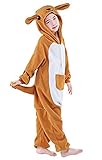 ABYED® Jumpsuit Tier Karton Fasching Halloween Kostüm Sleepsuit Cosplay Fleece-Overall Pyjama Schlafanzug Erwachsene Unisex Lounge,Chidren Größe 125 -for Höhe: 138-148cm Känguru - 