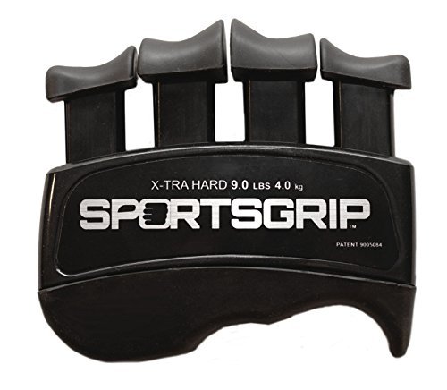 SPORTSGRIP Mano y Dedo Ejercitador (Xtra Duro  9lbs/4.0 kg)  Mejor ergonómico Dedo fortalecedor para Mejorar su Agarre para Todos los Deportes Atletas