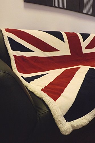 Rapport Union Jack Flagge Print Super Soft Fleece Decke Bett Sofa Überwurf, Rot/Weiß/Blau