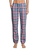 lange Loungehose für Damen aus der beliebten SCHIESSER-Serie Mix & Relax mit Karos in Rosenholz und Blaugrau Bundgummi mit Bindeband, imitierte Knopfleiste und schräge Eingrifftaschen Beinabschlüsse mit Gummizug in elastischer, bequemer Twill-Qualität ideal zum Kombinieren mit anderen Artikeln aus der Mix & Relax-Serie!