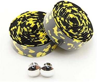 TCamouflage Series Comfort GEL Road Bike Handlebar Tape Bike Bar Tape with Reflective Bar Plugs