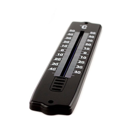 Set Analog Innen – Außen – Garten Thermometer 20 cm . Kunststoff weiß / schwarz Deutsche Herstellung . Temperatur Anzeige – 45 bis + 50 °C - 3