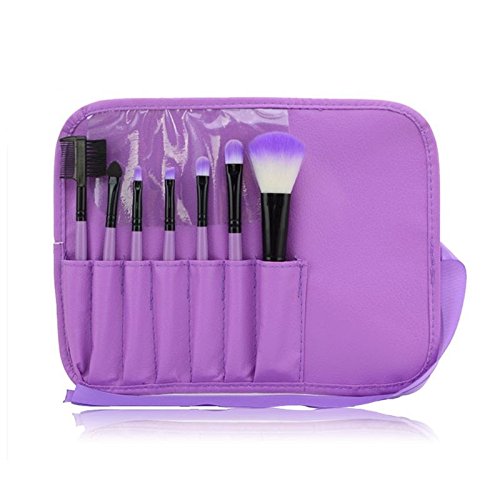 Low-cost sales makeup tools 7pcs Both portable makeup brush set, Soft hair brand PURPLE makeup brushes professiona