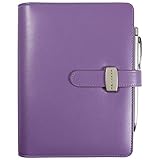 Exacompta Organiseur Exatime 17 Dual 72657E couverture avec une matière grain lisse   Septembre 2019 à Décembre 2020 fermeture avec un bouton magnétique 15 x 19 cm coloris violet