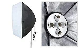 HIFFIN Set Photography Equipment Kit 50cmx70cm Softbox with 5 in 1 E27 Photo Studio Bulb Holder Base Socket Lamp Bulb Holder Adapter for Photo Video Studio Softbox Video Light - Black