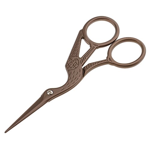 MagiDeal Vintage Stork Embroidery Edelstahl Schere – Grüne Bronze 11,5cm - 6