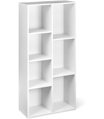 RICOO Bücherregal 2 Fächer 60x45x40cm - Schmales Standregal Für Büro Und Wohnzimmer