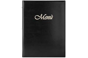Agendepoint.it - Porta Menù In Ecopelle Bistrot A 2 Ante E 8 Tasche 23x32 Nero Per Ristoranti E Pub
