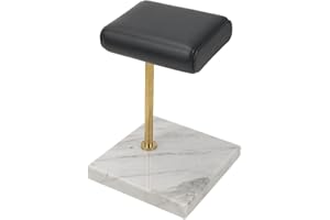 F Fityle Montre présentoir Bijoux Organisateur Support comptoir vanité Haut Bijoux Tour pour Hommes ou Femmes, Support en PU, Base en marbre, Socle en marbre Blanc + Support doré