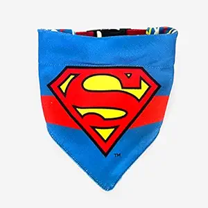 That Dog In Tuxedo Official DC Superman Reversible Dog Bandana Dog Bandana/Dog Scarves with Adjustable Dog Collar (Size S)