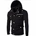 Produktbild VENMO Herren Lange Ärmel Hoodie Baumwolle Mischung Kapuzenpullover Sweatshirt mit Kapuze Spitzen Outwear Männer Pocket Solid Coat Jacke Pullover Hoodie Langarm Oberbekleidung (M, Black)