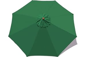 SMLJFO Ersatz-Sonnenschirm-Überdachung mit 8 Rippen, 3 m Markttisch-Regenschirm, UV-Schutz, Ersatzstoff/Grün