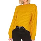 iHENGH Neujahrs Karnevalsaktion Damen Herbst Winter Bequem Lässig Mode Frauen beiläufige Lange Hülsen Feste Pullover Pullover
