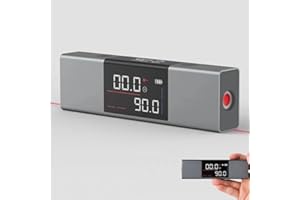 CNZON Digital Inclinometer Protractor 4 * 90° Digital Dual Laser Angle Finder Line Precision Goniometer Digital Level Tool, Measures & Sets Angles, LED Display for Woodworking/Decoration HOLDER NOT INCLUDED