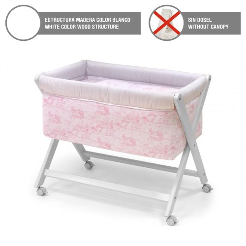 Cambrass Small Bed X Wood (46 x 78 cm, Toile Pink)