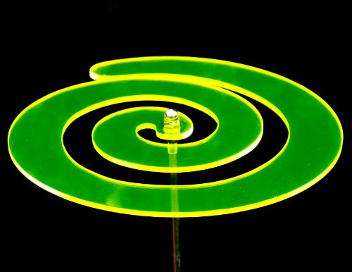 LISA DEKO Gartenstecker Wirbel gelb - 22 cm mit 100 cm Metallstab - Sonnenfänger/Suncatcher