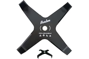 Avalon - Disco Curvo a 4 Punte per decespugliatore (300 x 4,0 mm) Lama per Tagliare principalmente rovi