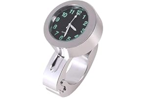 BOPPON Montre Moto, Horloge de guidon de moto, 1 pc argent moto étanche guidon horloge de montage lueur montre universelle horloge de guidon de moto