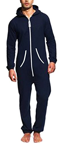 Juicy Trendz Hombres Uno Cremallera Onesie Capucha Playsuit Todas In Uno Pieza