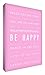 Feel Good Art Thick A4 Nursery Box Canvas Be Happy (12 x 8 x 1.5-inch, Soft Pink)