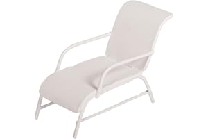 Rayher Miniature White Deckchair for Fairy Garden, Doll House and Terrarium, Mini Sun Lounger for Crafts, Mini Garden Furniture, white, 6x3cm, 46239102