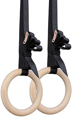 Gym Rings Wooden Gymnastic Rings Crossfit Gym Fitness Training Turnings Fitness Training Professional Adjustable
