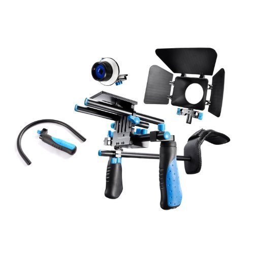 eimo DSLR Rig Kit Movie épaule Mont Rig avec Follow Focus et Matte Box et Top Handle pour tous DSLR et vidéo Caméscopes