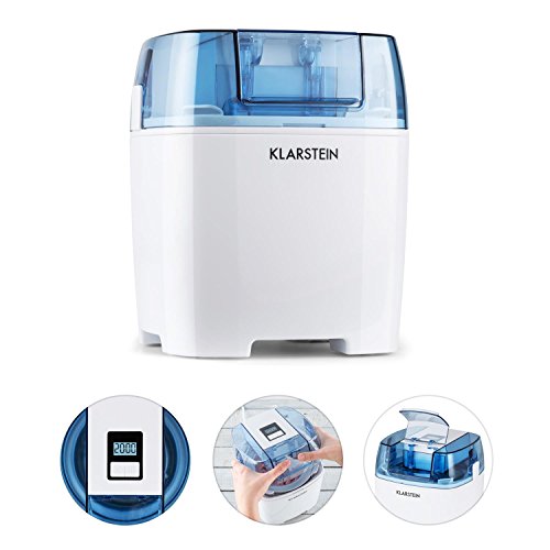 Klarstein Creamberry • Eismaschine • Speiseeismaschine • 4-in-1-Eisbereiter • Zubereitung in 20 Minuten • 1,5 Liter Fassungsvermögen • Thermobehälter • stromsparend • Timer • Abschaltautomatik • Digitalanzeige • inkl. Rezeptvorschläge • 10 W • weiß - 2