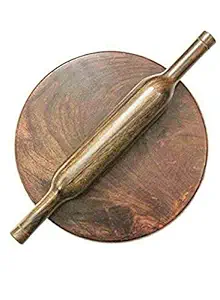 Garden Store 100% Makrana Sheesham Wodden Chakla/Rolling Board/Roti Maker(9 Inch, Wooden chakla belan)