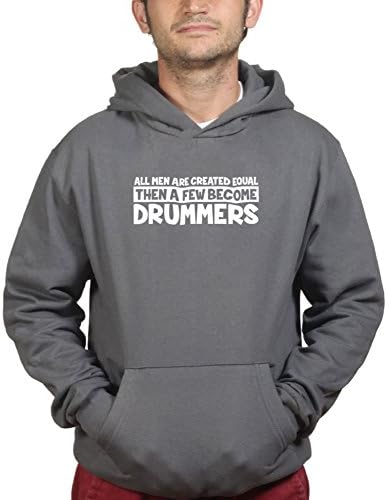 TMP Mens All Men Created Equal Drummers Dumsticks Funny Hoodie 3XL Charcoal Grey
