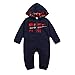 Meihuida Baby Boys Girls Long Sleeve Christmas Elk Bear Hooded Romper (0-6M, Dark blue)