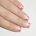 Bling Art False Nails French Fake Pink Butterfly Squoval 24 Acrylic Medium Tips