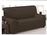 ajustable Funda de sofá elástica ajustable modelo mónaco de 3 plazas (180x240cm) disponible en 6 colores lisos (Café, 180x240)