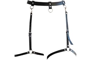 TOEECY Punk Pelle Corpo Catena Cintura Nero Vita Catene Regolabile Sexy Coscia Catena Giarrettiera Spiaggia Festa Discoteca Accessori per il Corpo Gioielleria per Donna e Ragazze