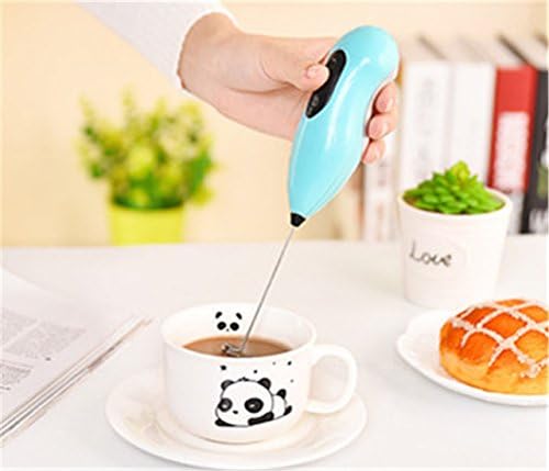 Godess4 Mini blue stainless steel electric Handheld Milk pump Kitchen egg beater Coffee stirrer Gifts kitchen outdoor Cafe 2.3*21