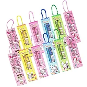 Own Box 12 Pcs Mix Stationery Kit Set For Girls Navratri/ Kanjak Gifts /Birthday Return Gifts In Bulk For Kids, Girls, Boys (Assorted, Pack Of 12)
