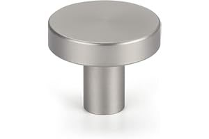 LONTAN 4 Stück Schrankknöpfe Edelstahl Möbelknöpfe Silber Matt Griffe Rund Möbelknopf Polierter Nickel Hemnes Knöpfe Schrankknöpfe Möbelknopf Gebürstet ein loch Schubladenknöpfe