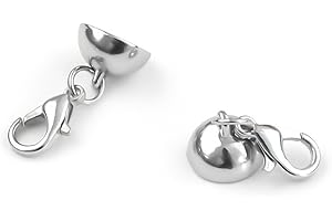 PSOWQ Chiusura Magnetica in Argento Sterling 925 Doppia Chiusura a moschettone, Catene di collane creazione di Gioielli Chiusura Magnetica, 925 Argento Molla per Collana bracciali Fibbie Collegamento