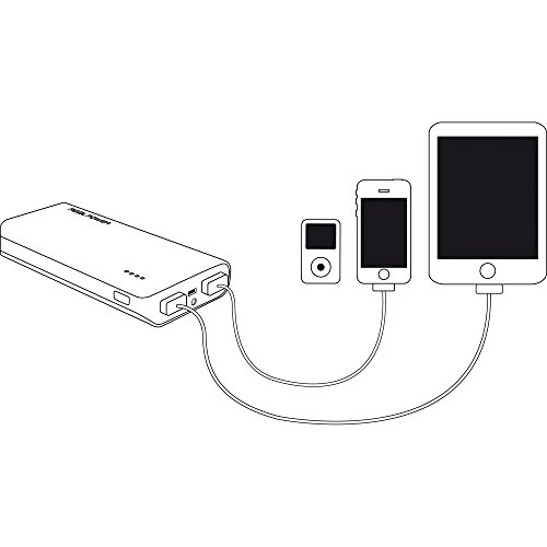 RealPower PB-6k externer kompakter Akku Batterie Handy Ladegerät Powerbank 6000 mAh für iPhone, iPad, Samsung Galaxy und weitere Smartphones (weiß) - 4