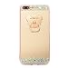 Produktbild Handyhülle iphone ,Dewanxin IPhone8 Plus Acryl Diamant Spiegel Ring Halterung Handy-Shell Design ,Stoßfest Tasche/Telefon-Kasten /Handytasche /Holster/Hüllen & Cases/Ultra Dünne Rundum-schutz Kratzfeste Silikon Hülle Bumper Kratzfeste,Scratch-Resistant Schale Protective Skin Handyhülle (Handyhülle iphone8 Plus, Tyrannen Gold)