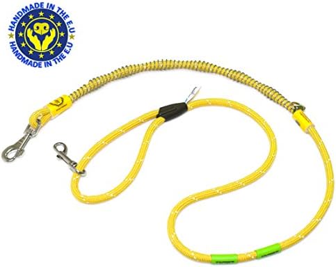 Dogcessories Hands Free Bungee Dog Leash For Running, Heavy Duty Anti Bite Dog Lead to Stop Pulling, Adjustable and Reflective, for Medium and Large Dogs, Trekking MAXI Yellow