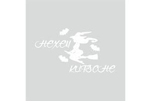 ‎TRADERCAT tradercat Auto Aufkleber Hexen Kutsche - 15cmx10cm - Sticker für alle Oberflächen - Fenster, Seitenspiegel, Heckscheibe, Motorhaube, Fahrzeug – mit Anleitung (Weiss Matt)