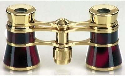 ProPassione Opera Binoculars Glamouresque, china effect enamel red/black, including pouch, magnification x3, object lens Ø 23 mm