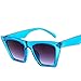 Produktbild Trada Mode Damen Übergroße Sonnenbrille Vintage Retro Cat Eye Sonnenbrille Schutz für Damen & Herren Autofahren Laufen Radfahren Golf Retro Sonnenbrille Mirrored Ultra Thin Ultra Light Metal (Blau)