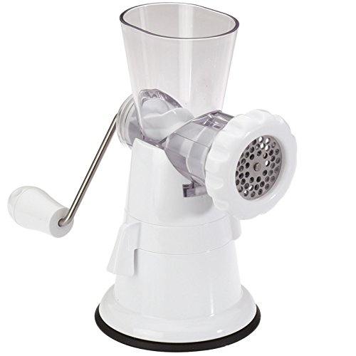 Westmark Fleischwolf mit 2 Lochscheiben und Gebäckvorsatz, Großer Saugfuß, Kunststoff/Rostfreier Edelstahl, Weiß/Transparent, 97452260 - 2