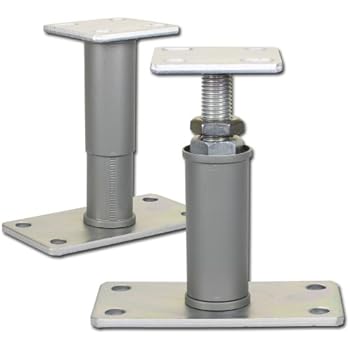 1 Stück Stützenfuß Pfostenträger verstellbar mit Platte und verdecktem