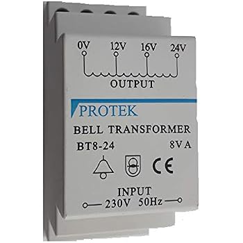Doorbell Transformer BT8-8 – 230V AC Input To 8V/12V/24V Output, 8VA Power, Epoxy Resin Sealed, Compact 86x36x66mm For Junction Box, Gray