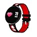 Produktbild Crazystore Smart-Armband Bluetooth Fitness Tracker IP67 Wasserdicht Herzfrequenz Monitor Einfach zu bedienen Sport Schrittzähler 0,96 Zoll LCD Uhr mit 80 mAh Akku, rot